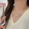 Popular Influencer de Taobao de Moda Collar de Diamantes de Cintura Delgada Cepillado Cadena de Clavícula de Lujo Ligero Cadena de Eslabones Perla