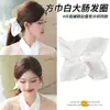 Pañuelo Cuadrado de Satén Blanco para el Cabello con un Estilo Coreano de Alta Gama, Cuerda para el Cabello Estilo Perezoso, Accesorio Grande para el Cabello, Cuerda para el Cabello Zhao Lusi para Mujeres