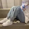 Pantalones de Otoño Invierno para Hombre Estilo High Street Americano Marca de Moda Rectos Holgados Estilo Coreano Ajuste Delgado Modernos Cortos