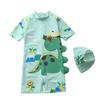 Traje de baño para niños, Traje de baño de una pieza con capucha de dibujos animados para niño, Traje de baño de manga corta para protección solar en la playa para niños grandes, medianos y pequeños, Traje de baño para bebé niño