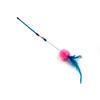 Fábrica en stock venta al por mayor bola de pelo pluma alambre de acero divertido palo para gato juguete para gato divertido gato interactivo suministros para mascotas