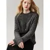 Bai Cai Cachemira de Terciopelo Colección Otoño/Invierno 2026: Suéter de Cachemira con Cuello Redondo, Top de Punto Holgado, Capa Base Texturizada con un Toque de Lujo