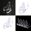 Soporte Pequeño para Exhibir Monedas Soporte para Exhibir Monedas Conmemorativas Caja Redonda Pequeña Caja Cuadrada Pequeña Soporte de Exhibición Plástico Transparente Soporte Triangular