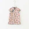 Ropa para Niños 2026 Verano Nuevo Vintage Floral Cheongsam Infantil Estilo Étnico Vestido para Niñas Bebé Hanfu Al por Mayor