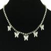 Collar con colgante de mariposa pequeña y cadena de diamantes de imitación para mujer, accesorios de moda, colgante decorativo simple y versátil