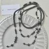 Doce legal delicado cinza pérola multicamadas borla colar moda temperamento alta qualidade clavícula corrente novos acessórios
