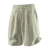 Pantalones Cortos de Lino Fresco de Seda de Hielo para Hombre, Pantalones Cortos Deportivos Transpirables de Lyocell para Verano, Pantalones Casuales Holgados de Cinco Puntos de Talla Grande