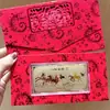 Hazte Rico al Instante con Billetes de Oro como Regalos, Oro Puro 999, Sobres Rojos con Arena Dorada, Billetes para Hacerse Rico Rápidamente, Buena Suerte y Prosperidad, Sobres Rojos de Apertura de Evento