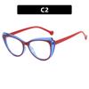 Óculos Lisos Kedun Cat-Eye Color Block Modelo Novo 2023 Luz Azul Anti-Raio Tr90 Armações de Óculos Emendadas Tendência Transfronteiriça Aparência Natural Podem Ser Personalizados