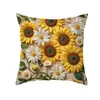 Girasol temu Amazon Transfronterizo Retro Funda de Cojín Juego de Cuatro Piezas Primavera Verano Funda de Cojín