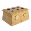 Caja de moxibustión de madera de bambú de un solo orificio moxibustión portátil doble orificio control de temperatura caja de moxibustión por suspensión bambú mayoreo