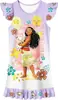 Novo Produto de Verão Desenho Animado Moana 2 Moana Maui Mesmo Estilo Impressão Digital 3D Vestido de Princesa Fofo
