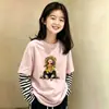 Camiseta de manga larga con retazos de algodón puro para niñas, nueva y elegante, para primavera y otoño 2026, top infantil casual, camiseta básica para niños mayores