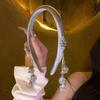 Nova Faixa de Cabeça Estilo Chinês Retrô de Veludo com Sino Gota d'Água e Franja Faixa de Cabeça Estilo Étnico com Diamantes Brilhantes e Pérolas Acessórios de Cabelo Elegantes e Versáteis