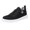 Zapatos de Hombre Verano Transpirables Finos Malla Tejida Voladora Zapatos de Hombre Negros Versátiles Estilo de Trabajo Casual Tenis Deportivos