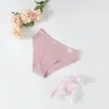 Comercio Exterior Transfronterizo al por Mayor Calzones de Algodón para Mujer, Bikini Multicolor de Canalé, Ropa Interior Transpirable de Cintura Baja Levanta Glúteos para Mujer