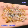 Plata de Ley S925 Chapada en Oro Hebilla Universal de Doble Capa Anillo Abierto con Resorte Cuerda de Mano Trenzada Wenwan de Cristal Collares Accesorios DIY