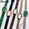 Sanda pulseira de aço transfronteiriça Feminino Pequeno estilo ins simples à prova d'água relógio feminino com tijolo relógio de quartzo atacado