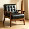 Cadeira Hank, sofá individual de madeira maciça, conjunto de mesa de chá e cadeiras de hotel, cadeira estilo vintage, móveis para café e pousada, cadeira de sofá para lazer e relaxamento