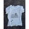 Camiseta Feminina Minimalista Ins Coreana Estampa de Cachorro com Manchas Manga Curta Nova Slim Fit Alta Elasticidade para Estudantes