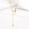 Nuevo Collar de Círculo de Diamantes Pavimentados Entrelazados para Mujer, Cadena de Clavícula Simple Elegante, Cadena para el Cuello con Colgante de Diseño de Nicho