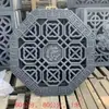 Estilo Antigo Tijolo Oco Escultura Cimento Flor Janela Formato Leque Quadrado Estilo Chinês Grade Janela Oca Flor Decoração Parede Externa Ornamento para Pendurar na Janela