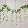 Rattan Artificial para Decoração de Interiores, Tiras de Flores para Decoração de Casamento, Flores Artificiais, Plantas Artificiais Verdes, Trepadeiras de Flor de Feijão