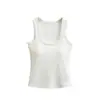 Camisola Estilo Americano Picante para Mujer con Cuello Halter en U sin Mangas, para Primavera y Verano, Corte Ajustado, Ropa Interior o Exterior con Almohadillas en el Pecho