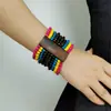 Pulseira Redonda Multicamadas de Contas de Madeira Estilo Étnico Retrô Pulseira Simples Nicho Luxo Leve Joias de Alta Qualidade Atacado