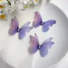 Pacote com 3 Borboletas de Tule 3D de Camada Dupla de 5cm para Acessórios de Cabelo DIY Feitos à Mão, Materiais de Decoração, Brincos de Maquiagem Facial Estilo Antigo Hanfu