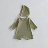 Mono Infantil Nuevo Estilo Otoño Estilo Coreano Niños Mono 2026 Mono Bebé Waffle Encaje Manga Larga Traje Romper