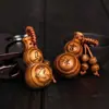 Doce Signos del Zodiaco Calabaza de Madera de Durazno con Llavero de Barra de Oro Hebilla de Cinturón de Cuero Colgante de la Suerte Zodiacal Regalo de Negocios