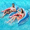 Juguete Acuático Inflable de PVC Personalizado Profesional Sillón Tiburón Flotador Fila Flotante Suministros para Fiesta en la Piscina Asiento Flotador de Natación Oem