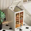 Cubo de basura con tapa para prevenir olores, apto para dormitorio, sala de estar, baño, cocina, almacenamiento de residuos domésticos y papelera