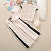 Terno para meninas primavera e outono, novo, casual, esportivo, médio e grande, infantil, suéter, calças largas, moda primavera, estudante, terno de duas peças, moda