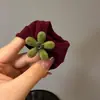 Elástico de Cabelo com Flor de Veludo para Outono e Inverno, Elástico de Cabelo Largo Sem Costura, Alta Elasticidade, Elástico Durável para Rabo de Cavalo e Coque