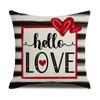 Funda de Almohada Corazón de Amor para San Valentín con Estampado de Letras Cojín para Sofá Cojín Decorativo Navideño de Amazon Poliéster