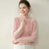 Suéter de cashmere com gola alta feminina outono inverno nuvem macio camada interna base de cashmere suéter solto emagrecimento malha de lã suéter