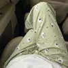 Pantalones de Pijama de Algodón Nube para Mujer de Verano, Delgados, Talla Grande 100 kg, Holgados Casuales, Pantalones de Pierna Ancha de Cintura Alta Relajados para Caminar