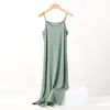 Talla Grande Gordo mm 100kg Modal Camisola Interior de Pijama Suelta Larga Anti-Exposición Falda Interior para Mujer