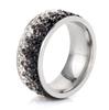 Anillo Versátil de Moda Simple para Estudiante con Color Degradado Diamante de 8 mm de Acero Inoxidable Acero Titanio de Venta Caliente Transfronteriza Europea y Americana al Por Mayor