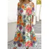 26 Nuevos Productos Transfronterizos Temu Amazon Aliexpress Moda Estampado Digital Vestido Ancho Fábrica de Origen Venta al por Mayor