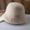 Gorro de Piel Sintética de Visón para Mujer, Engrosado y Cálido para Otoño e Invierno, Gorro de Pescador, Gorro Cálido Suave y Esponjoso con Protección para las Orejas