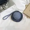 Cartera para Monedas con Sombrero Personalizado Estilo Nuevo Transfronterizo, Bolsa de Almacenamiento para Auriculares Bluetooth de Mezclilla, Colgante Llavero de Moda para Hombre