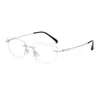 Gafas Sin Montura de Titanio Puro Ultraligeras 54 Poligonales Adelgazantes Versátiles Lisas para Hombres y Mujeres Monturas de Negocios 9020
