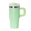 Copo de Carro Transfronteiriço 14oz Aço Inoxidável 304 Copo Térmico de Camada Dupla Alça Portátil ao Ar Livre Copo com Palito para Gelo
