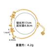 Nova Pulseira de Ouro de Areia Estilo Chinês Vietnamita Pulseira com Pingente de Flor Cravejada de Diamantes Luxo Leve Joia de Mão Feminina de Cobre Banhado a Ouro Sem Descoloração por Muito Tempo