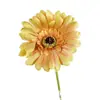 Flor de Gerbera Artificial de Tallo Único para Decoración del Hogar, Decoración Paisajística de Tela de Seda para Sala de Estar, Comedor, Bodas, Hoteles y Arreglos de Eventos