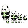 Muñecas Rusas de Anidación Set Matrioshka de Madera de 10 Capas Muñecas Pintadas a Mano de Madera de Tilo con Diseño de Panda Juguete de Animal Lindo y Regalo Creativo para Niños Adultos Arte Popular Decorativo Divertido para el Hogar o la Oficina 2195cm