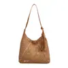 Bolso Tote Grande de Paja Tejida Hueca para Vacaciones en la Costa, Bolso de Hombro Único, Nuevo Bolso Cruzado de Playa Primavera/Verano 2026